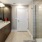 a bathroom with a glass shower