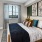 a bedroom with a bed and a fan